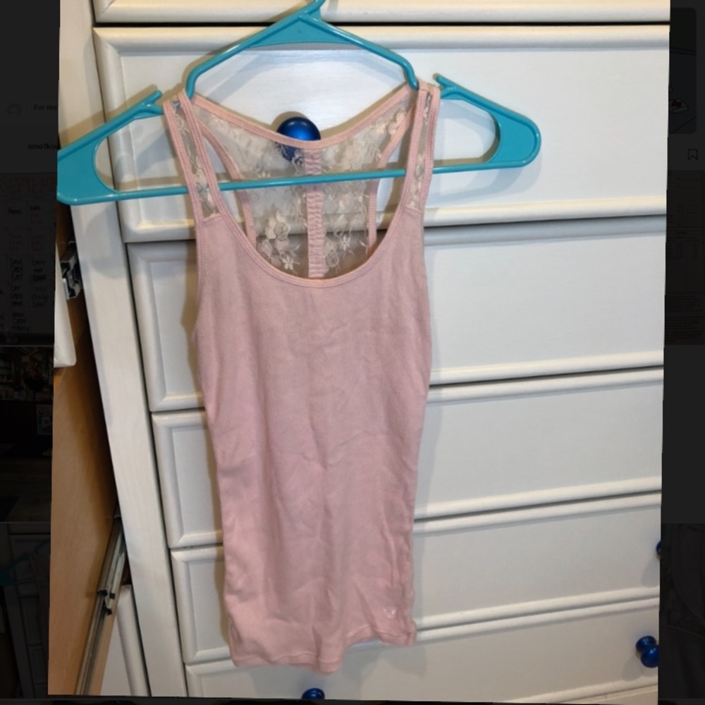 Lace detailed muscle tank